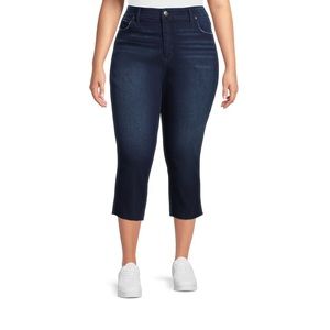 NWT Terra & Sky Women's Plus Size High Rise Skinny Capri Jeans Size: 24W